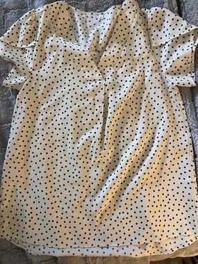 Ivory Polka Dot V-Neck Top